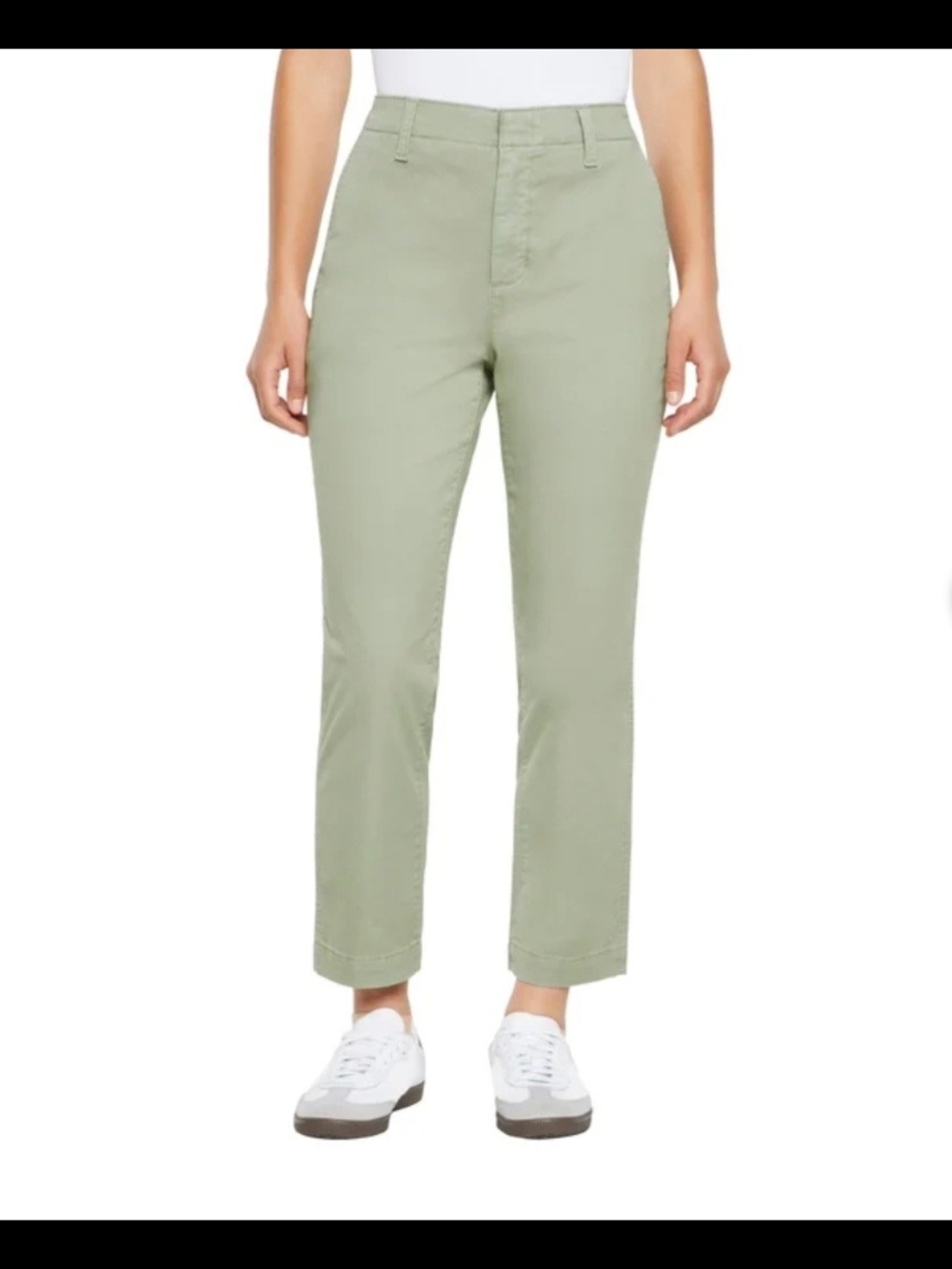GAP High-Rise Cropped Straight Jeans in Sage Green